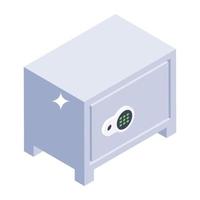 Digital locker in trendy isometric icon vector