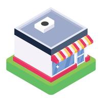 Shop in editable isometric icon vector