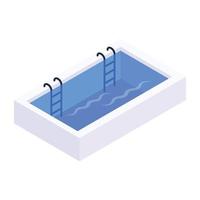 Editable isometric icon of pool vector