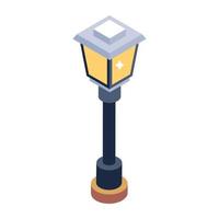 Light pole in isometric trendy icon vector