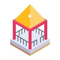 Park fence in isometric editable icon vector