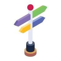 Trendy editable isometric icon of sign board vector