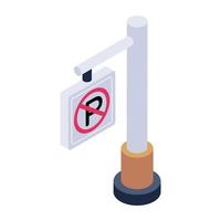 Trendy unique isometric icon of no parking vector