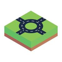 Road isometric unique icon vector