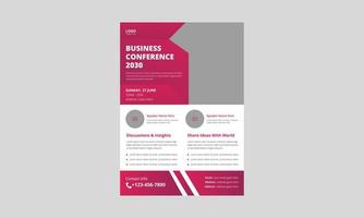 Business Conference Flyer Template Design. Conference poster leaflet design. Business or Corporate Conference Flyer Design. cover, poster, a4 size, flyer vector