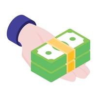 Payment isometric trendy icon vector