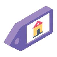 Home tag in isometric style icon vector