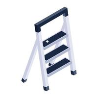 Trendy isometric icon design of portable ladder vector