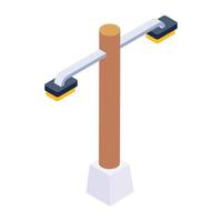 Light pole in isometric trendy icon vector