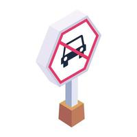 Trendy editable isometric icon of sign board vector