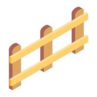 Modern fence in isometric editable icon vector