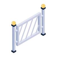 Modern fence in isometric editable icon vector