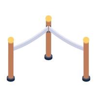 Cinema poles isometric icon, editable icon vector