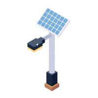 Solar panel isometric icon design vector