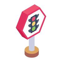 Trendy editable isometric style icon of road Directions sign vector