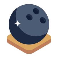 Indoor gaming accessories, isometric icon of bowling ball vector