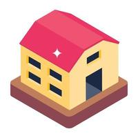 House in isometric editable icon vector