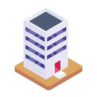 edificio en icono isométrico editable vector