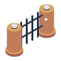 Fence in isometric editable icon vector