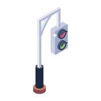 Trendy isometric style icon of traffic signal vector