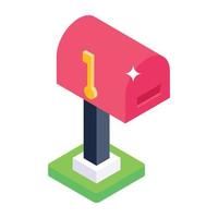 Trendy unique isometric style icon of mailbox vector