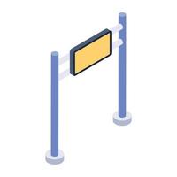 Placard  in isometric icon, editable vector