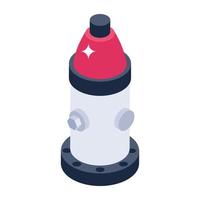 Fire hydrant isometric style unique icon vector