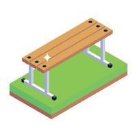 Station bench in isometric icon vector