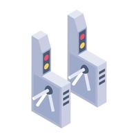 Turnstile in isometric style icon vector