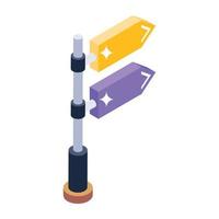 Trendy unique isometric icon of road direction vector