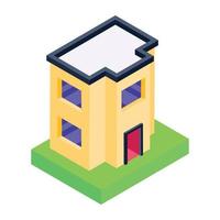 Building in isometric editable icon vector