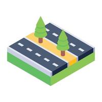 Road isometric unique icon vector