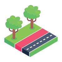 Road isometric unique icon vector