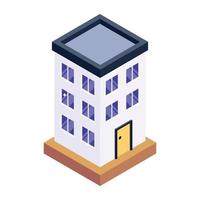 edificio en icono isométrico editable vector