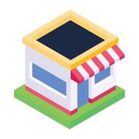 Shop in editable isometric icon vector