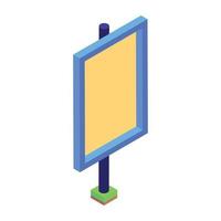 Placard  in isometric icon, editable vector