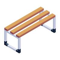 Station bench in isometric icon vector