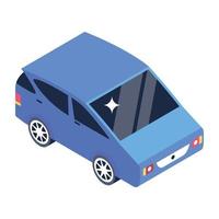 Trendy unique isometric style icon of minicar vector