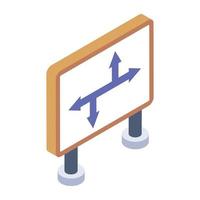 Trendy unique isometric icon of road direction vector