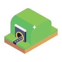 Tunnel isometric editable icon, trendy vector