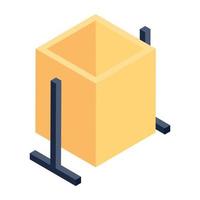 Trendy isometric icon of public trash bin vector