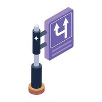 Trendy unique isometric icon of road direction vector