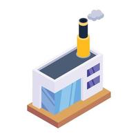 Factory building in editable isometric icon vector