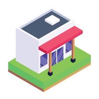 Shop in editable isometric icon vector