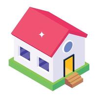 Shop in editable isometric icon vector