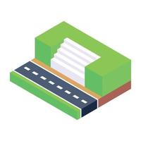 Road isometric unique icon vector