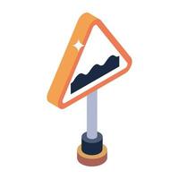 Trendy editable isometric style icon of road Directions sign vector