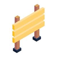 Modern fence in isometric editable icon vector