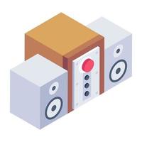 Icon of sound speaker, woofer isometric style vector