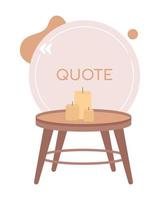 Hygge quote textbox with flat item vector